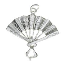 1 x Sterling SILVER fan Charm / pendant 24x22mm