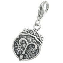 Sterling Silver horoscope Aries Dangle Pendant for European Lobster Clip on Charm