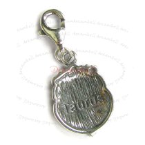 Sterling Silver horoscope Taurus Dangle Pendant for European Lobster Clip on Charm