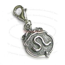 Sterling Silver horoscope Leo Dangle Pendant for European Lobster Clip on Charm