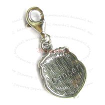 Sterling Silver horoscope Cancer Dangle Pendant for European Lobster Clip on Charm