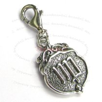 Sterling Silver horoscope Virgo Dangle Pendant for European Lobster Clip on Charm