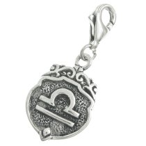 Sterling Silver horoscope Libra Dangle Pendant for European Lobster Clip on Charm