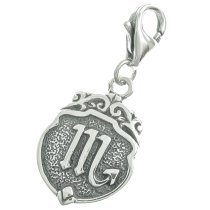 Sterling Silver horoscope Scorpio Dangle Pendant for European Lobster Clip on Charm