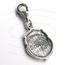 Sterling Silver horoscope Scorpio Dangle Pendant for European Lobster Clip on Charm