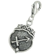 Sterling Silver horoscope Sagittarius Dangle Pendant for European Lobster Clip on Charm
