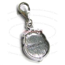 Sterling Silver horoscope Sagittarius Dangle Pendant for European Lobster Clip on Charm