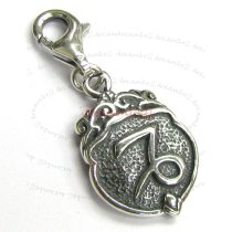 Sterling Silver horoscope Capricorn Dangle Pendant for European Lobster Clip on Charm