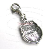 Sterling Silver horoscope Capricorn Dangle Pendant for European Lobster Clip on Charm