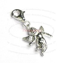 Sterling Silver Cute Little Angel Dangle Pendant for European Lobster Clip on Charm