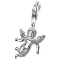 Sterling Silver Cute Little Angel Dangle Pendant for European Lobster Clip on Charm