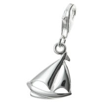 Sterling Silver Sailboat Dangle Pendant for European Lobster Clip on Charm