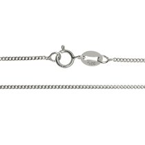 1x Rhodium plated Sterling Silver Link Giotto Chain Necklace 18"