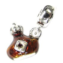 Sterling Silver Perfume Red Crystal Dangle Bead for European Charm Bracelets