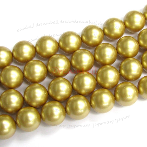 50x Swarovski Elements Crystal Pearls 5810 Round Vintage Gold 4mm
