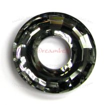 1x SWAROVSKI CRYSTAL 6039 25mm Silver Night DISK PENDANT