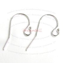 10x Silver Filled .925 Ball End EarWire French Hook 23mm