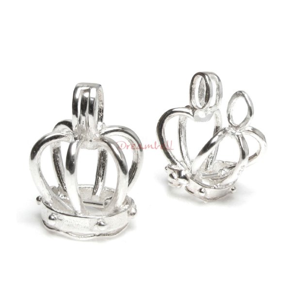 1 x 925 Sterling SILVER Crown Charm pendant 10x15mm