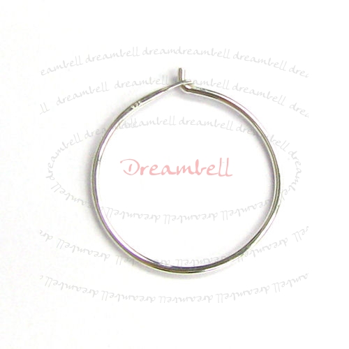 2x Sterling Silver Round Hoop Threader Loop Drop Dangles Earring Earwire Connector for Women