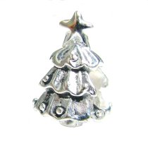 Sterling Silver Christmas Tree Bead 13mm for European Charm Bracelets