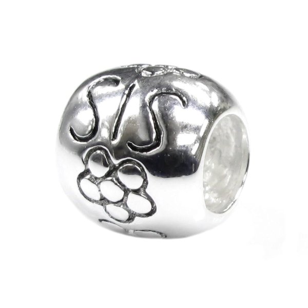 1x Sterling Silver Sis Sister Flower Bead for European Charm Bracelets