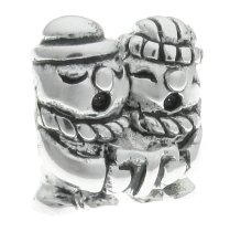 Sterling silver Snowman Singing Couple Bead for European Charm Bracelets