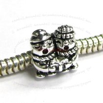 Sterling silver Snowman Singing Couple Bead for European Charm Bracelets