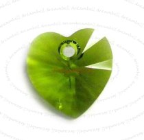 4x Swarovski Xilion Crystal 6228 Heart Charm Pendant Olivine 10mm