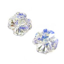 2x Swarovski Elements Crystal Clover Bead Clear AB 5752 12mm