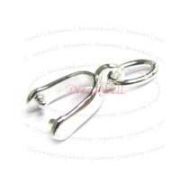 2X STERLING SILVER Bail Pinch In Pendant Clasp Connector Slider