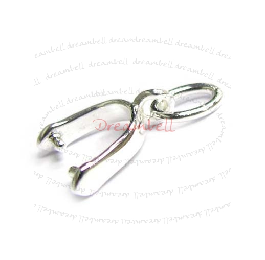 2X STERLING SILVER Bail Pinch In Pendant Clasp Connector Slider
