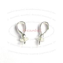 2x Sterling silver Ring Slide with 3mm cup pearl pendant Connector Bail