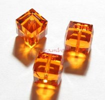 6x Swarovski Elements Crystal Cube Bead 5601 Topaz 4mm