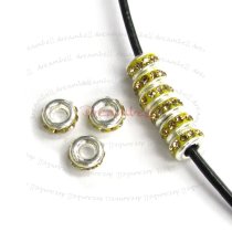 Sterling Silver Light Colorado Topaz Swarovski crystals Rondelle Bead Spacer 6.5mmx 3mm