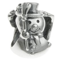 Sterling Silver Christmas SNOWMAN gift box for European Charm Bracelets