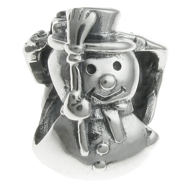Sterling Silver Christmas SNOWMAN gift box for European Charm Bracelets