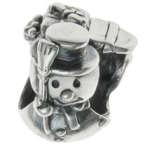 Sterling Silver Christmas SNOWMAN gift box for European Charm Bracelets