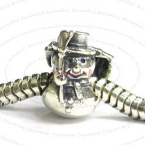 Sterling Silver Christmas SNOWMAN gift box for European Charm Bracelets