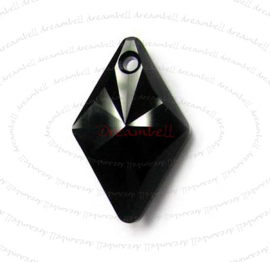 2x SWAROVSKI Rhombus Pendant 14mm Jet Black CRYSTAL 6320