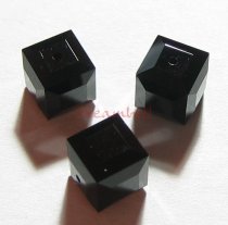6x Swarovski Elements Crystal 5601 Cube Bead Jet Black 4mm