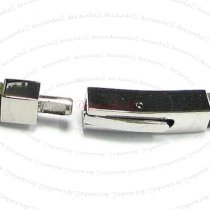 Stainless Steel 4 Round Red Brown Mid-East Flat Leather Cord 5mm Rectangular Clasp Wristband Bracelets 8"