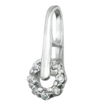 1x Rhodium plated Sterling Silver CZ crystal Flower Pendant Bail Clasp