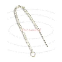 2 Sterling Silver Thread Earwires 2.5″ Dangle Earring Connector