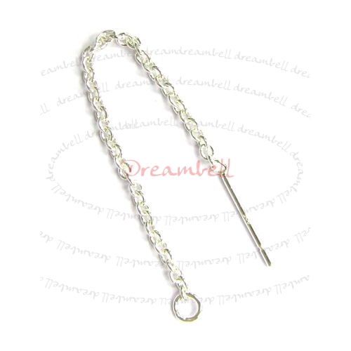 2 Sterling Silver Thread Earwires 2.5" Dangle Earring Connector