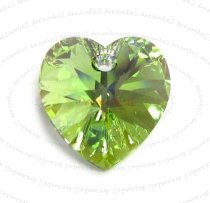 4 Swarovski Crystal Xilion Heart Charm pendant Peridot AB 10mm 6228