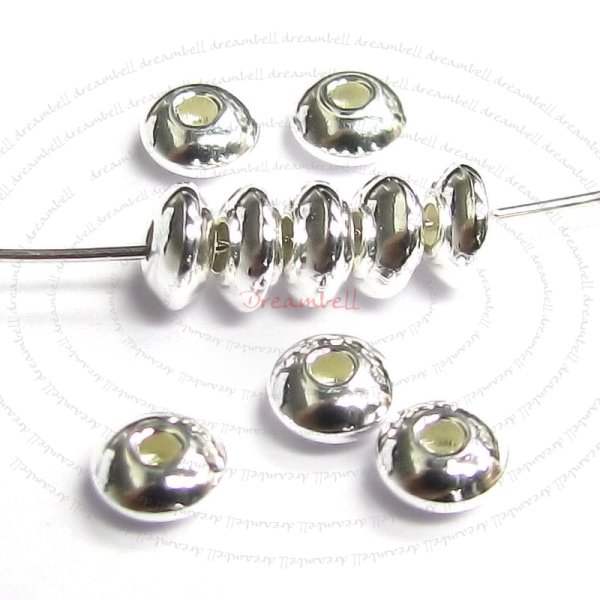 10 Sterling Silver Saucer Seamless bead spacer 4mm x 2.3mm