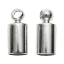 20 x Silver Plated Metal Bead 3mm LEATHER Cord END CAP