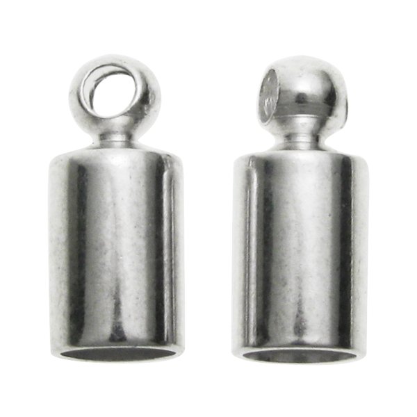20 x Silver Plated Metal Bead 3mm LEATHER Cord END CAP