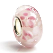 Sterling Silver Murano Flower Pink Glass Bead for European Charm Bracelets 13.5mm