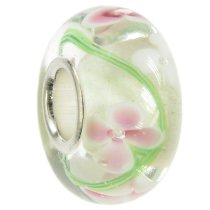 Sterling Silver Round Murano Glass Bead for European Charm Bracelets